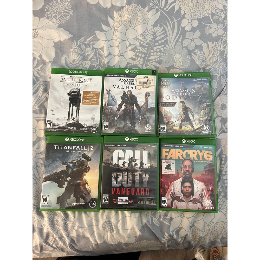 Xbox Game Lot Bundle 6 games discs with case tested working Far Cry 6 COD ETC